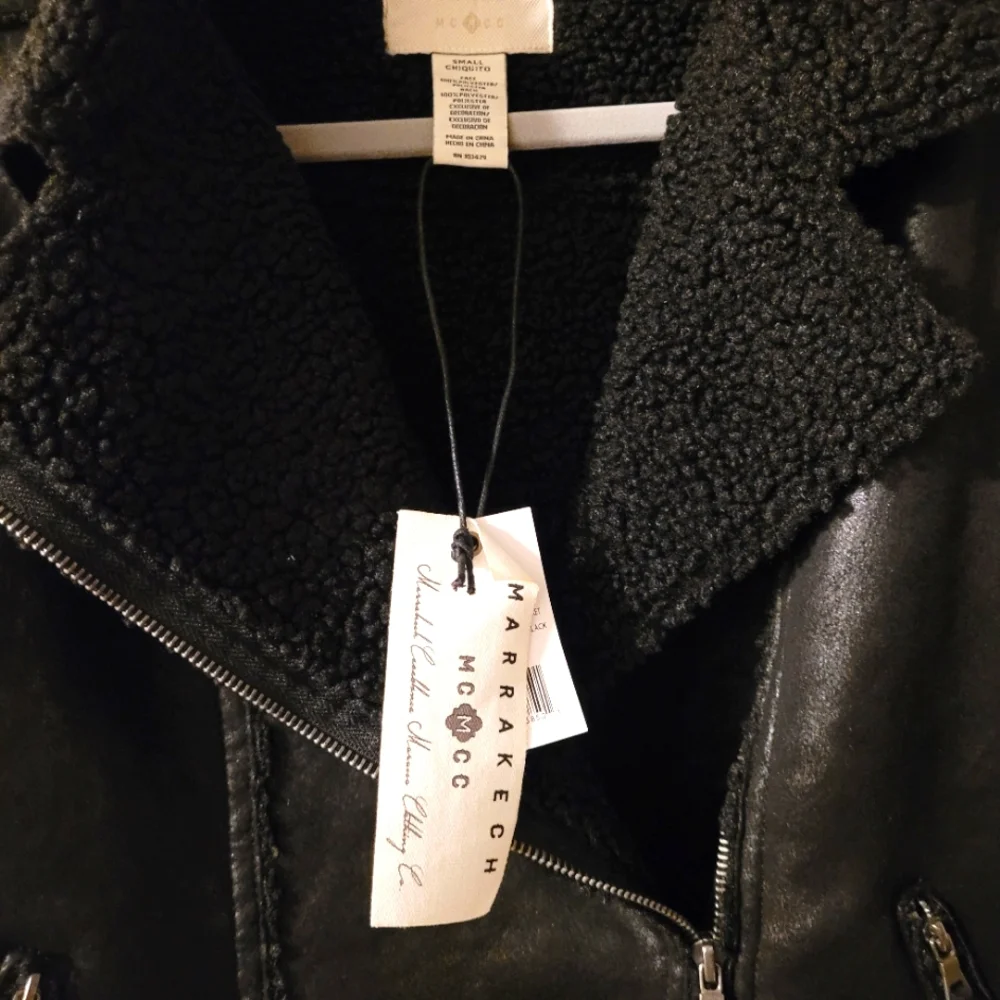 NWT Marrakech Women's Marissa Sherpa Fully Lined Moto/Bikers Jacket  Size Small - Picture 11 of 16